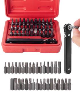 Bates Choice 810168263267 Mini Ratchet Set 34 Pcs Cr-v Steel 1/4 Inch Low Profile Right