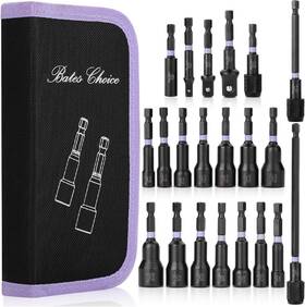 Zlyj021b424 Bates Choice Bates- Magnetic Nut Driver Set 21 Pcs 1/4 Inch Hex Shank Impact Socket Adapters