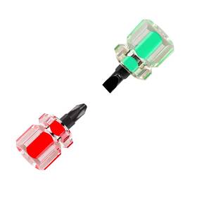 Bayear 733424630156 Screwdriver Set - Chrome Vanadium Steel Ultra Short Red Green