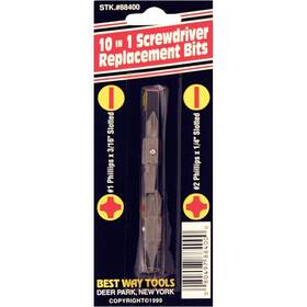 88400 Best Way Tools 767654304471 10-in-1 Replacement Double End Screwdriver Bit