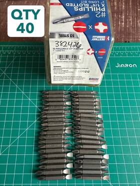 83250 Best Way Tools Nos 40-pack Lot #2 Phillips X 1/4 Slotted Bits 2 Inch Long