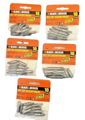 71-788 Black Decker 028877323053 50 Pcs 20 Ea Phillips 30 Each Slot And Square Screw Bits