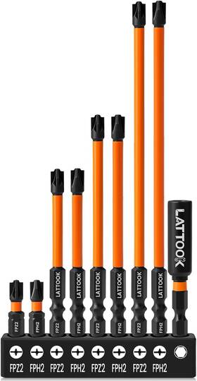 Ltk-gj20 Black Phillips Pozidriv Slotted Bits For Electricians 9pcs Impact Electrician Bit Set
