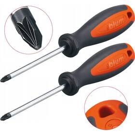 Blum 752097296391 625 Tbi Pz 2x100 Screwdriver Pozi #2 Screw Driver 2 Pcs