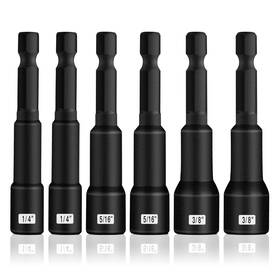 Mnnd2 Boen 1/4 Inch Magnetic Nut Driver Set 6 Piece Impact Drill Bit