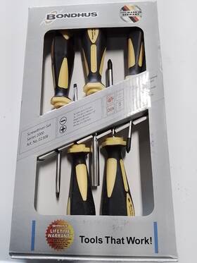 02308 Bondhus 5 Piece Screwdriver Set Series 2000 Art. No