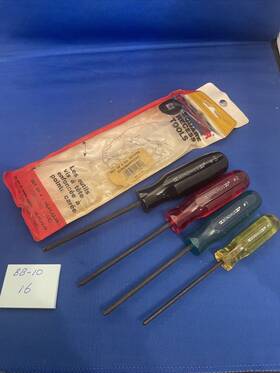 11640 Bondhus Balldriver Set Of 4 Square Recess Screwdrivers Sizes #0-3 A014