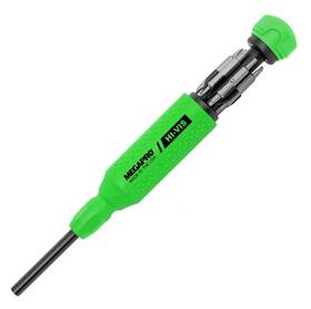 151hvg Bowers Tool Co. Megapro Hi Vis Original Multi Bit Screwdriver 15 In 1 High Visibility Green Usa