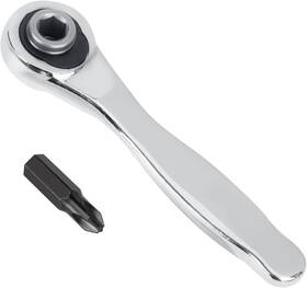 1055068 Boxob 72-tooth Mini Ratchet Screwdriver With 1/4 Inch Drive Micro Silver Black