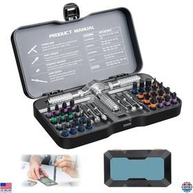 Mrss03 Brand Aegistorq 40-in-1 Magnetic Ratchet Screwdriver Set - Versatile Tool Kit With S2 Steel Bits