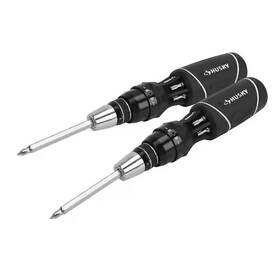 00039 Branded Ratcheting Screwdriver Set 12 In 1 Quick Load Handle Storage Multi Bit Tool Kit