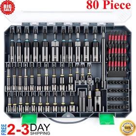 125636 Branded 80 Piece Premium Magnetic Impact Nut Driver Set Metric And Sae With Socket Adapter