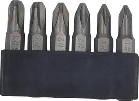 Branded 445000544575 6pcs 35mm Jis Screwdriver Bit Set With Magnetic Tip #1x2 #2x2 #3x2 Grey