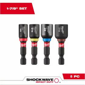 49-66-4562-49-66-4562 Branded Milwaukee Shockwave 8-piece Impact Duty 1-7/8 Inch Alloy Steel Magnetic Nut Driver S