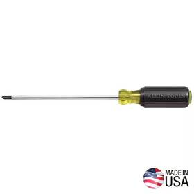 603-10 Branded Klein Tools #2 Phillips-tip Screwdriver With 10 Inch Round-shank Made In Usa
