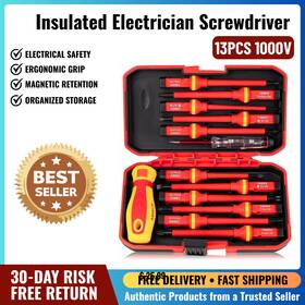 Branded 726084359901 13pcs 1000v Insulated Screwdriver Set Magnetic Tips Electrician Slotted Phillips