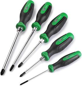 Branded 726084619890 5-piece Phillips Screwdriver Set Magnetic S2 Steel Suregrip H