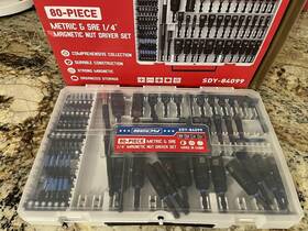 Branded 744110022698 80-piece Premium Magnetic Impact Nut Driver Set Metric And Sae With Socket Adapter
