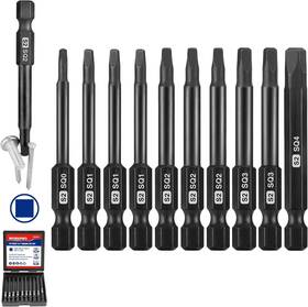 Branded 820909607120 Workpro 10pcs Square Bit Set Cnc Machined S2 Steel Pocket Size
