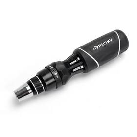 99671 Branded Husky Ratcheting Screwdriver 12 In 1 Quick Load Double Ended Black
