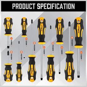 Branded Sc863 11 Piece Magnetic Screwdriver Set Phillips Slotted Flat Head Repair Tools