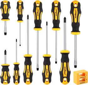 87007 Branded01 11-pieces Magnetic Screw Driver 5 Phillips And Flat Head Tips For Fa