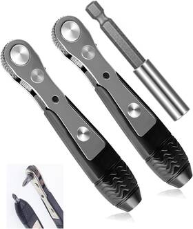 With1 Branded01 Bs10 Mini Ratchet 2 Pieces 1/4 Inch Drive Micro Ratcheting Bit Driver 1 With1 Branded01 Bs10 Mini Ratchet 2 Pieces 1/4 Inch Drive Micro Ratcheting Bit Driver 1