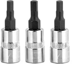 Hb04-3s Brazen Hex Bit Socket/allen Driver Three Pack 1/4 Inch Drive Shor 4mm New