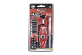 S39001 Brighton-best Proferred Tiny Bone 5 In 1 Ratchet Handle 1/4 Inch Drive 72 Teeth Red And