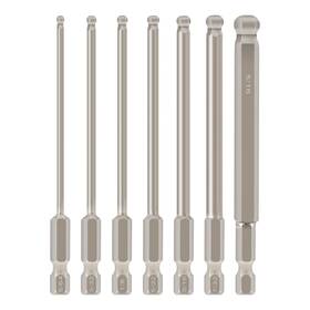 Broppe 720653842160 7pcs Sae Ball End Hex Screwdriver Bit Set Head Allen Wrench Drill 5/