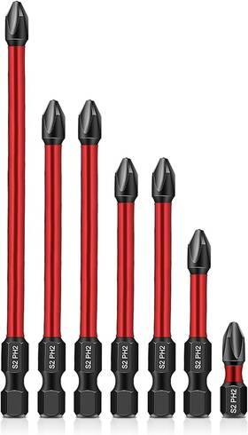 Bubbacare 738063067530 Ipollobit 7-piece Ph2 Magnetic Phillips Screwdriver Bits Set - One Size