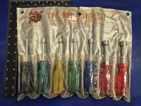 Ccnd7 Buffalo Vintage Brand Tools 7 Pc Nut Driver Set With Hanging Roll Up Display