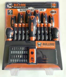 Bulldog 041979210809 39-piece Heavy Duty Screwdriver Set With Magnetic Bits New In Package