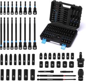 Ck005 Caeekee 52pcs Socket Set And Magnetic Nut Driver 1/4 Inch Dr. Deep Shallow Impact So