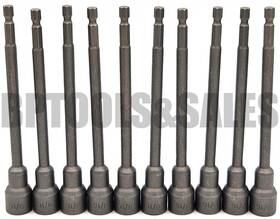 Asdns9l Cal-hawk 10pc 9/16 Inch X 6 Long Magnetic Nut Setter Hex Shank Quick Release Driver
