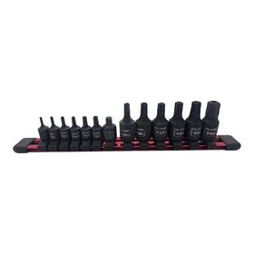 Asstb15h Calhawk 15pc 1/4 Inch And 3/8 Drive Impact Tamper Proof Star Bit Torx With Aluminum Holder