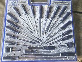 65342 Camco 22 Piece Black Handle Screwdriver Set Nip Flat Philips Etc