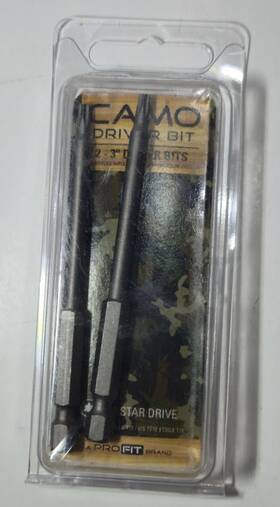 345099 Camo Driver Bit T15 Star Drive 2-3 Inch Screwdriver Bits 2 Pack Sku#345099 New