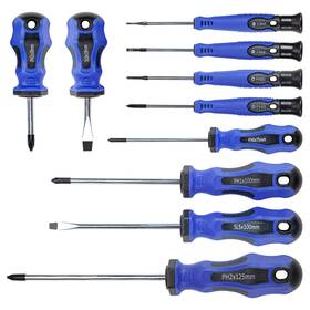 Cartman 943536327057 10 Piece Magnetic Screwdriver Set 6 Phillips And 4 Flat Professional Cushion