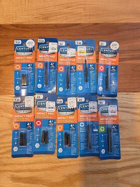 68674 Century Drill And Tool Imact Pro Bit Lot #3 #1 T20 T27