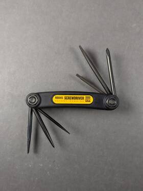 98045 Chesco Fold Up Screwdriver Multi Tool Usa 5pc Set For Car Boat R/v