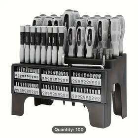 In190 Choiweo 100 Pieces Magnetic Screwdriver Set With Plastic Racking Best Tools Men Gift