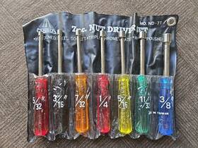 Nd-7t Cobra 7 Pc. Nut Driver Set No. Hardened With Tool Roll - Made In Taiwan