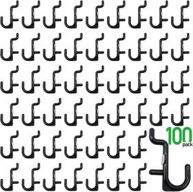 Colorstorm 689749997361 Pegboard Hooks Kit J Hook Assortment 100pk Black