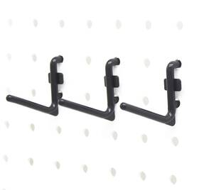 Colorstorm 73138308 1.5 Inch Pegboard Hooks Kit 200 Pk L Style For Peg Board Black