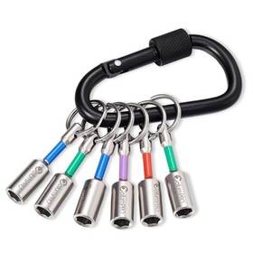 O088-6 Columpro Bit Holders 1/4 Inch Hex Shank Drill Holder Key Chain Quick Release 6pcs