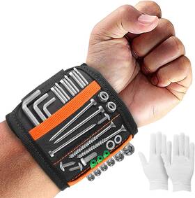 Comstaly 774494020119 Magnetic Wristband 15 Strong Magnets For Carpenters Woodworkers