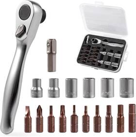 Hl340 Cotouxker Mini Right Angle Ratchet Screwdriver Set With Bits