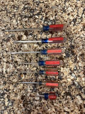 Craftsman 241581 Vintage Slotted Flat-head Screwdrivers Set Of 7 Used