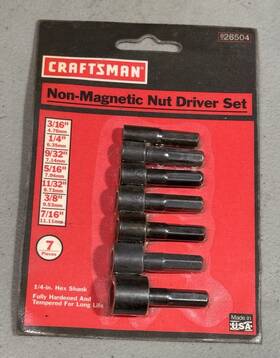 26504 Craftsman Vintage Usa 7 Piece Nut Driver Bit Set. No. 26504. New In Package